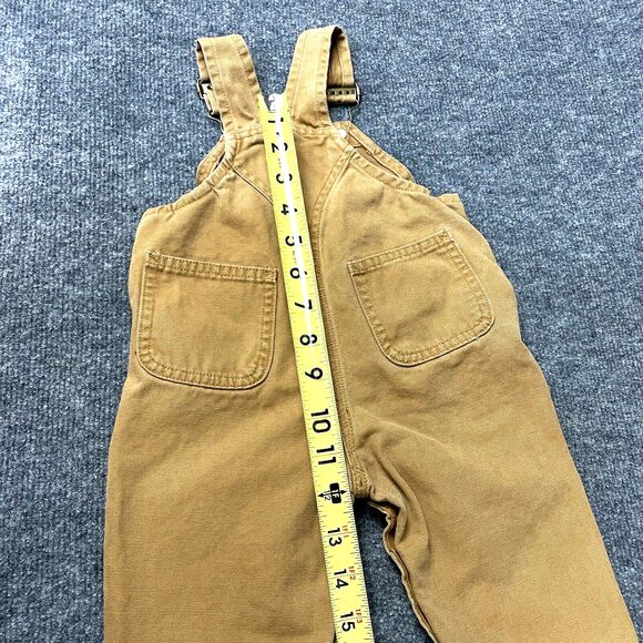 Carhartt Canvas Bib Overalls Infant Sz 9 Mos 9M Brown Double  Knee Kids Work - Picture 8 of 12
